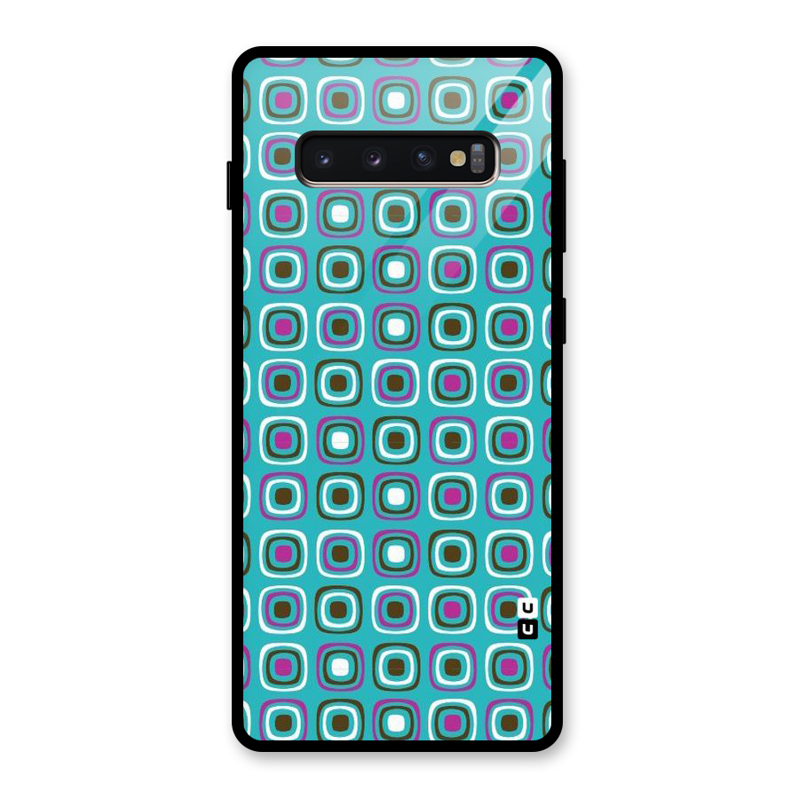 Boxes Tiny Pattern Glass Back Case for Galaxy S10 Plus