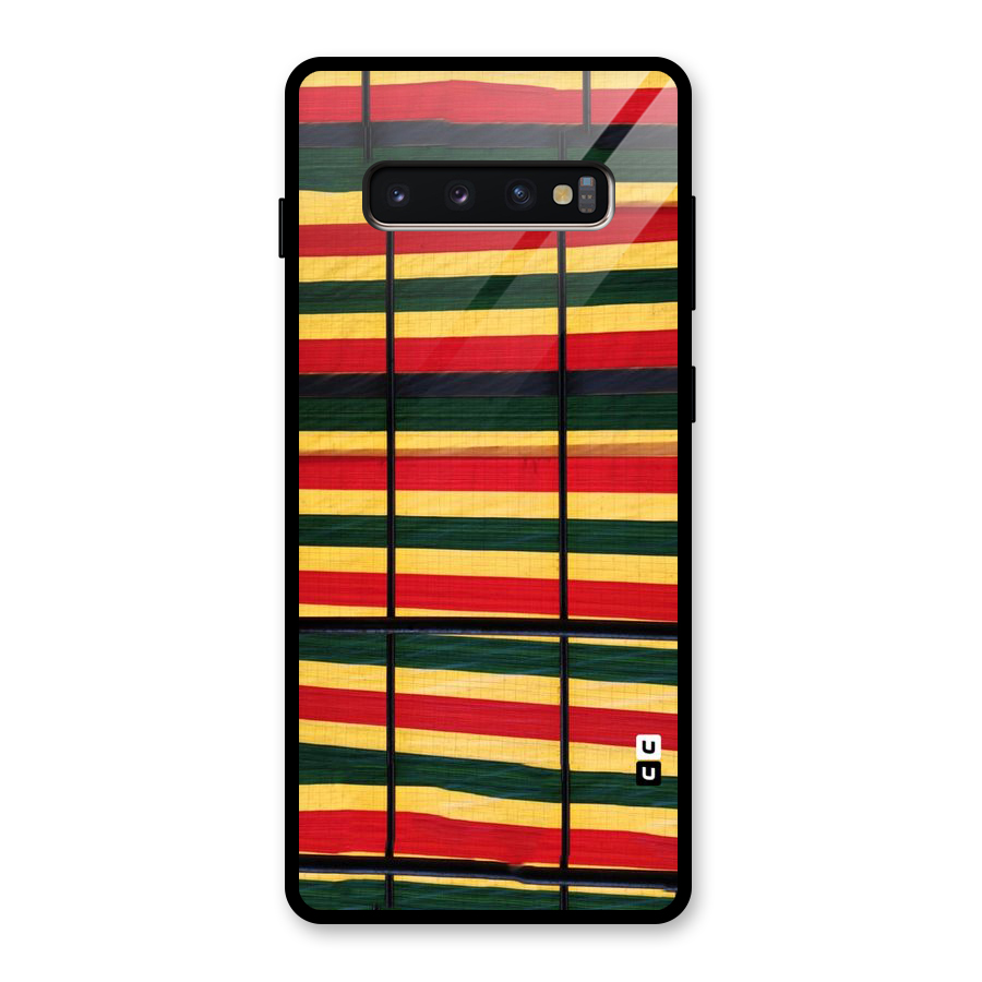 Bright Colors Lines Glass Back Case for Galaxy S10 Plus