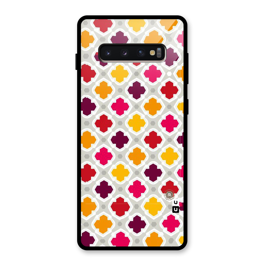 Bright Pattern Glass Back Case for Galaxy S10 Plus