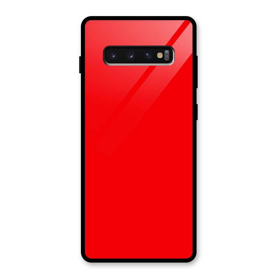 Bright Red Glass Back Case for Galaxy S10 Plus