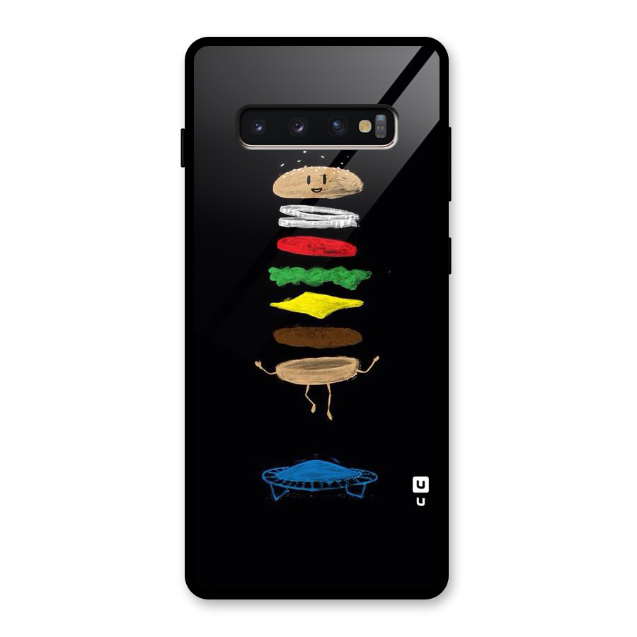 Burger Jump Glass Back Case for Galaxy S10 Plus