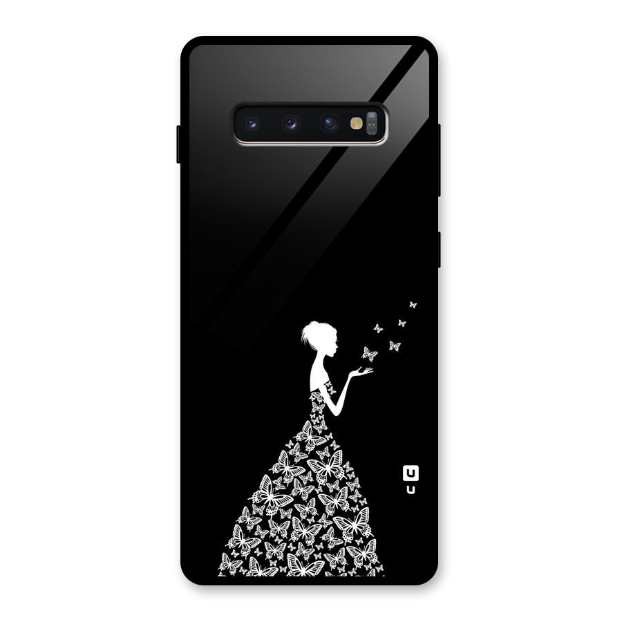 Butterfly Dress Glass Back Case for Galaxy S10 Plus