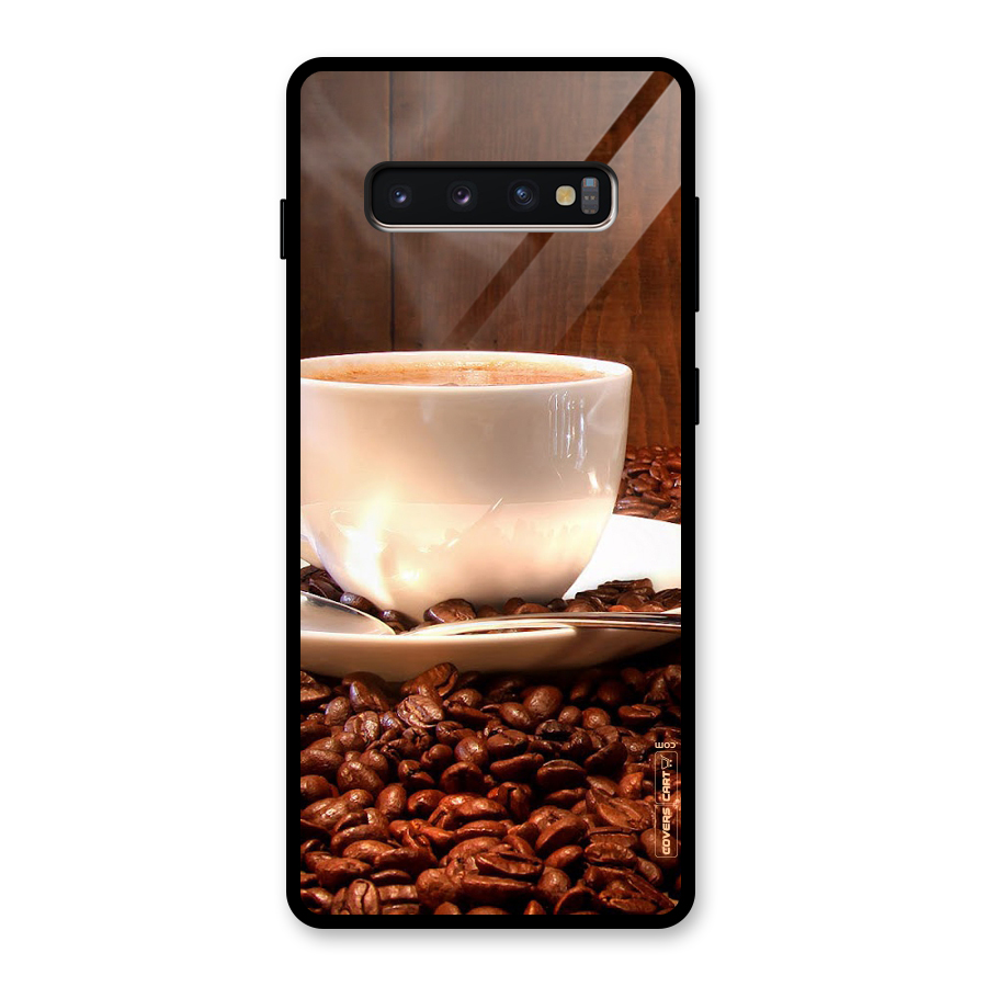 Caffeine Beans Glass Back Case for Galaxy S10 Plus