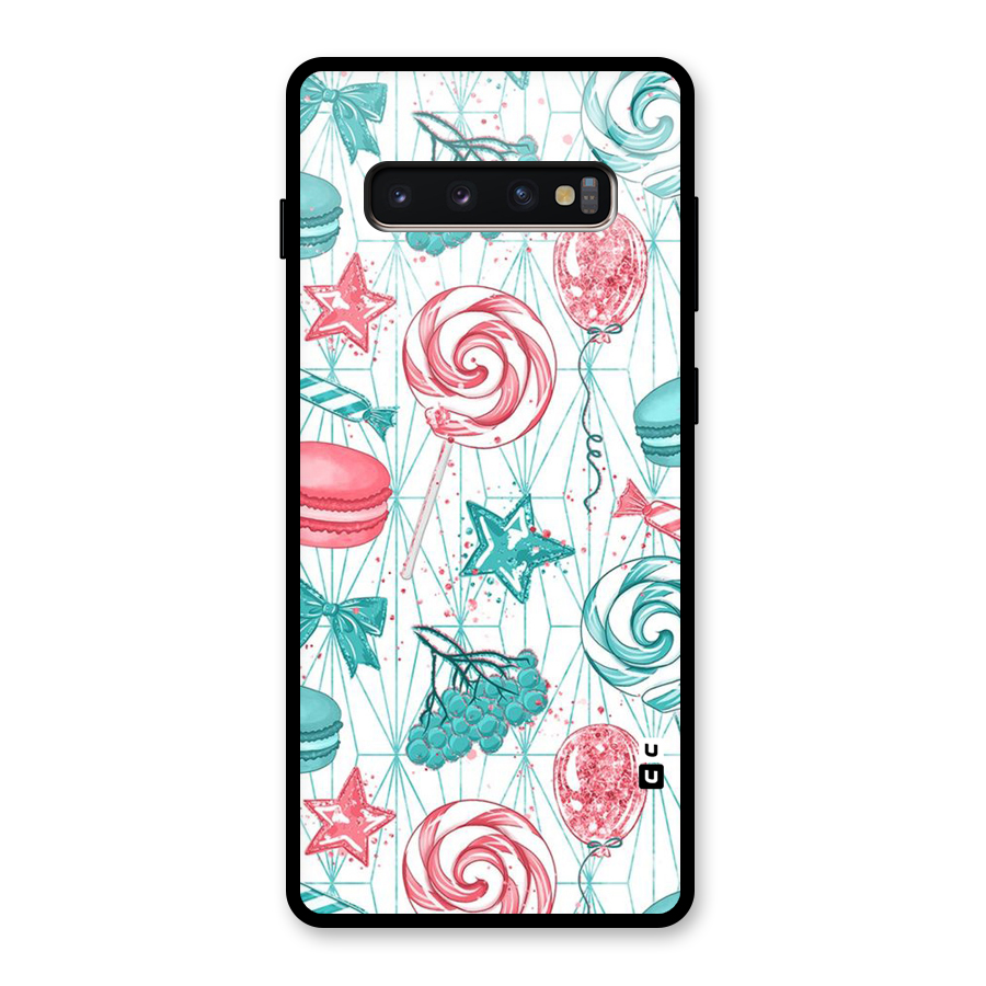 Candies And Macroons Glass Back Case for Galaxy S10 Plus