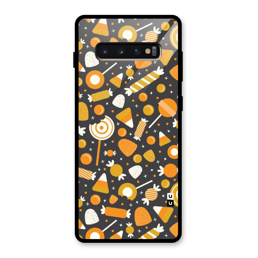 Candies Pattern Glass Back Case for Galaxy S10 Plus