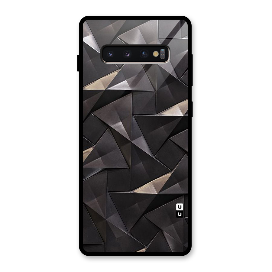 Carved Triangles Glass Back Case for Galaxy S10 Plus