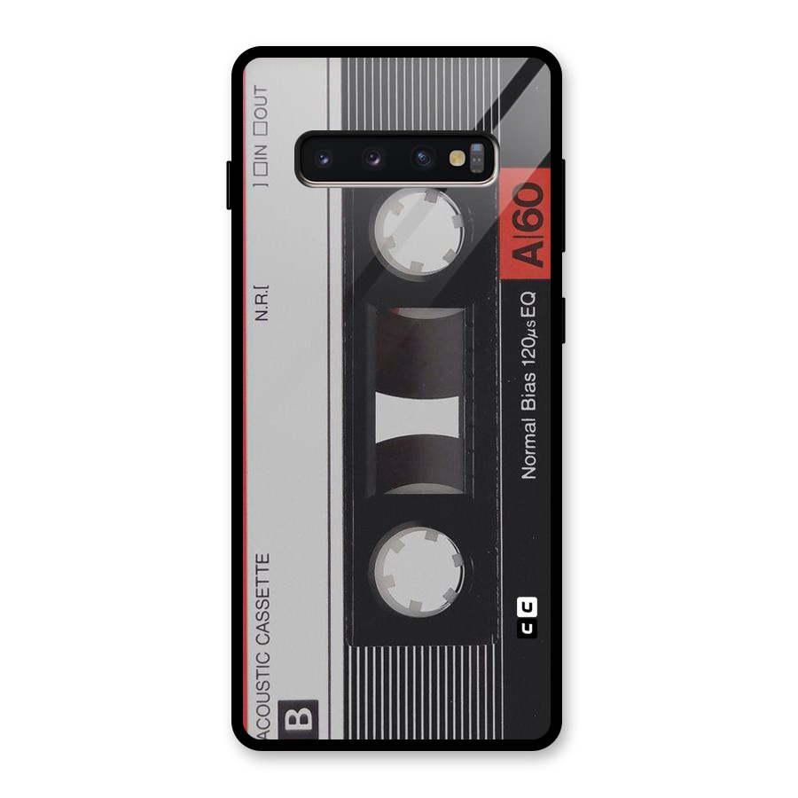 Casette Design Glass Back Case for Galaxy S10 Plus