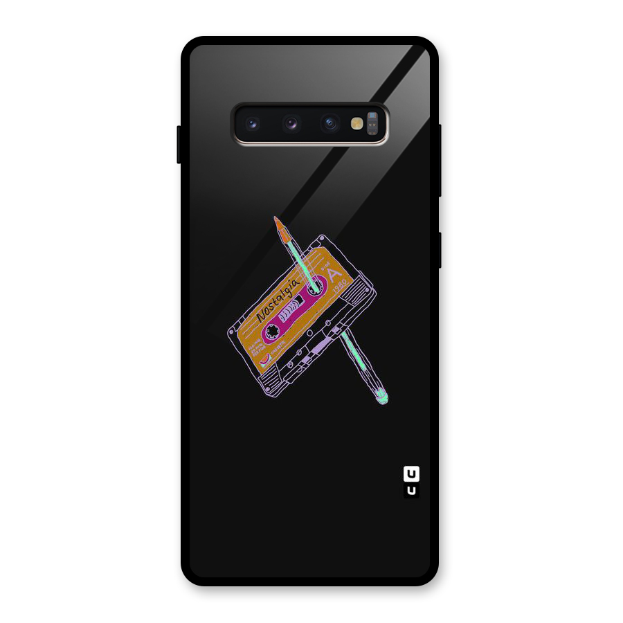 Casette Nostalgia Glass Back Case for Galaxy S10 Plus