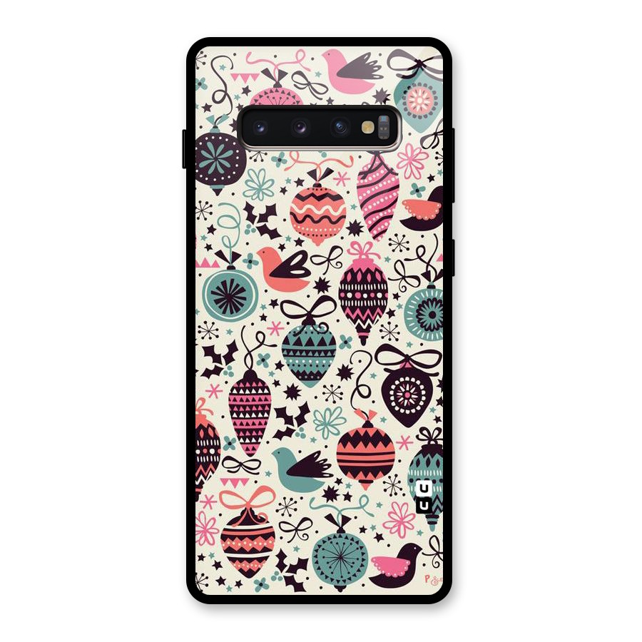 Celebration Pattern Glass Back Case for Galaxy S10 Plus