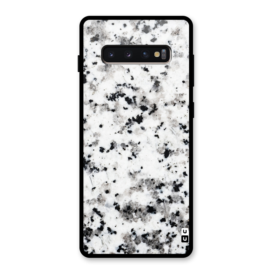 Charcoal Spots Marble Glass Back Case for Galaxy S10 Plus