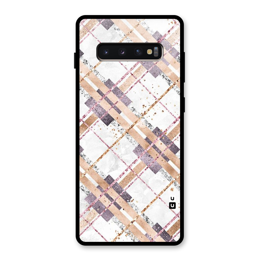 Check Trouble Glass Back Case for Galaxy S10 Plus