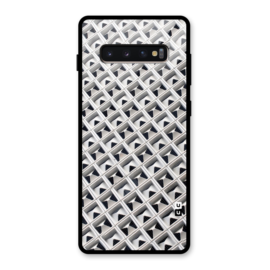 Check White Design Glass Back Case for Galaxy S10 Plus