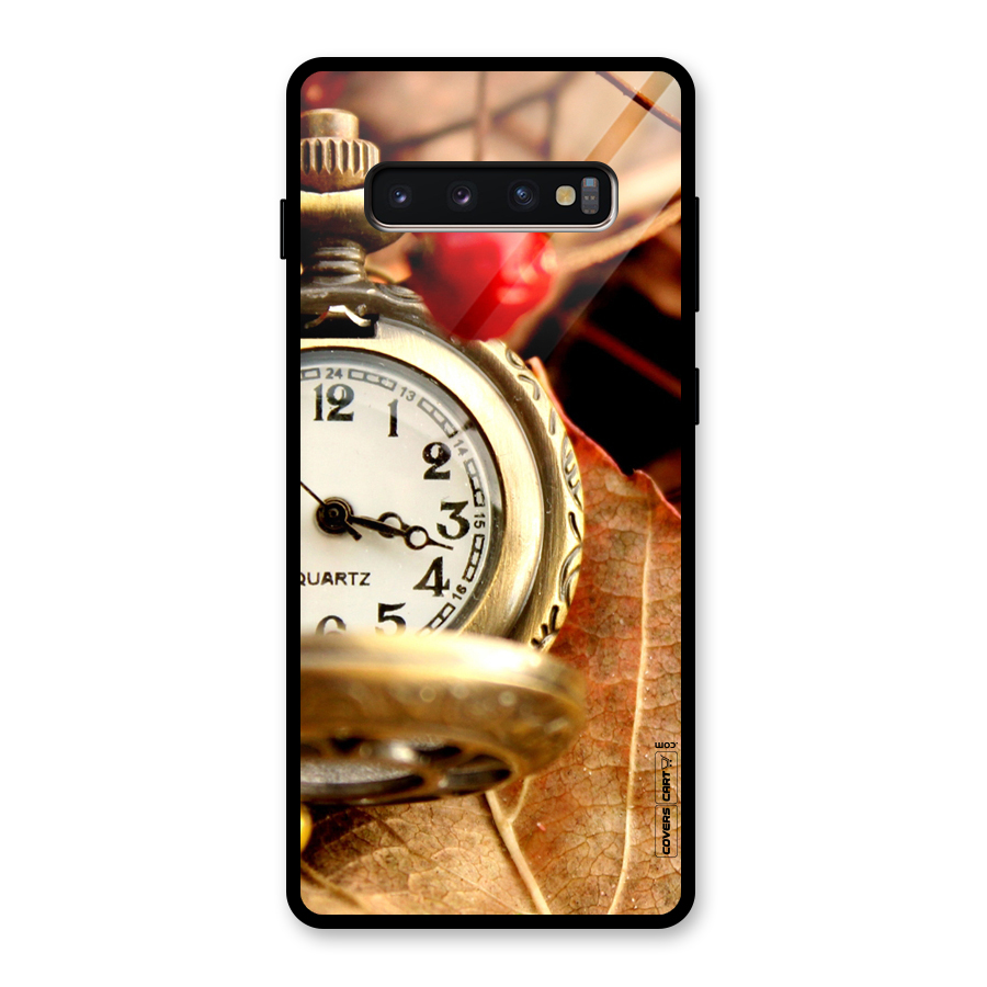 Cherry And Clock Glass Back Case for Galaxy S10 Plus