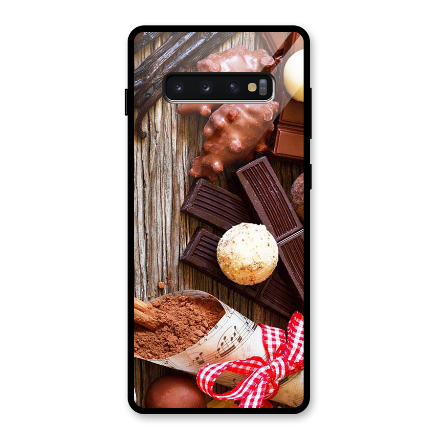 Chocolate Candies Glass Back Case for Galaxy S10 Plus
