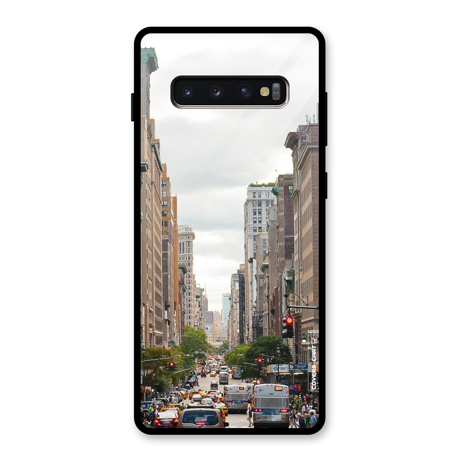 City Street View Glass Back Case for Galaxy S10 Plus