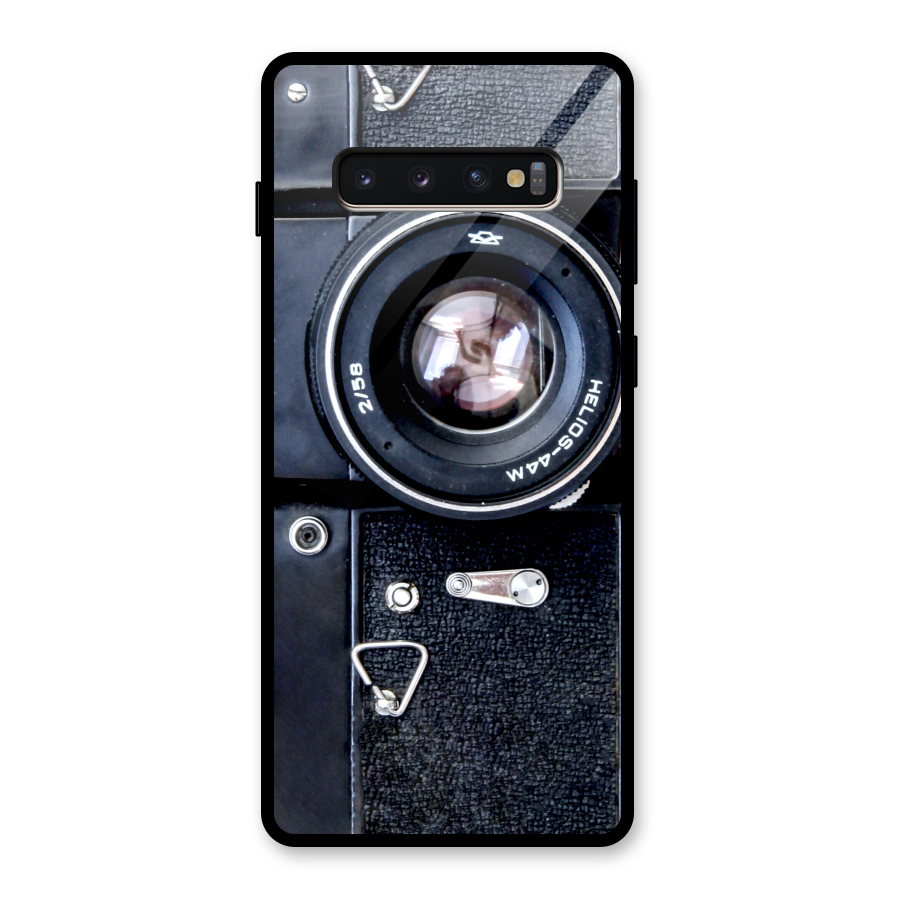 Classic Camera Glass Back Case for Galaxy S10 Plus