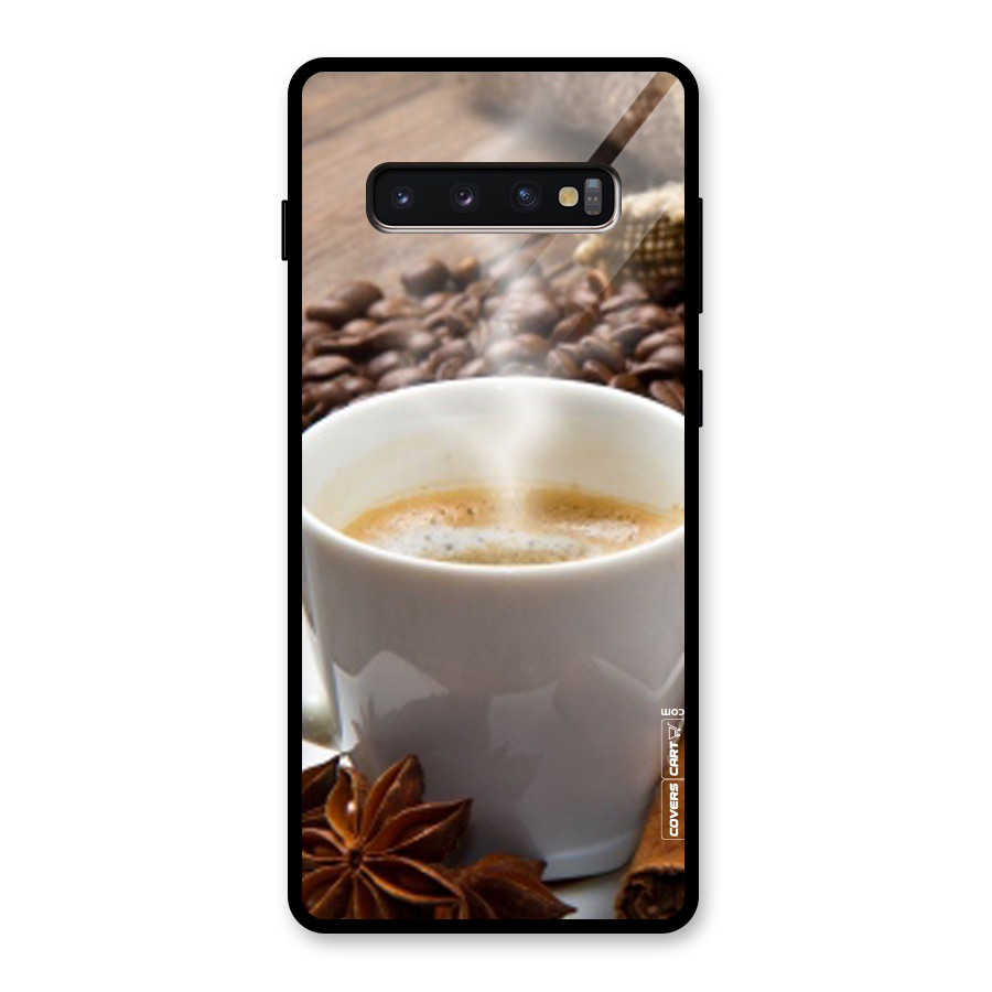 Classic Coffee Beans Glass Back Case for Galaxy S10 Plus