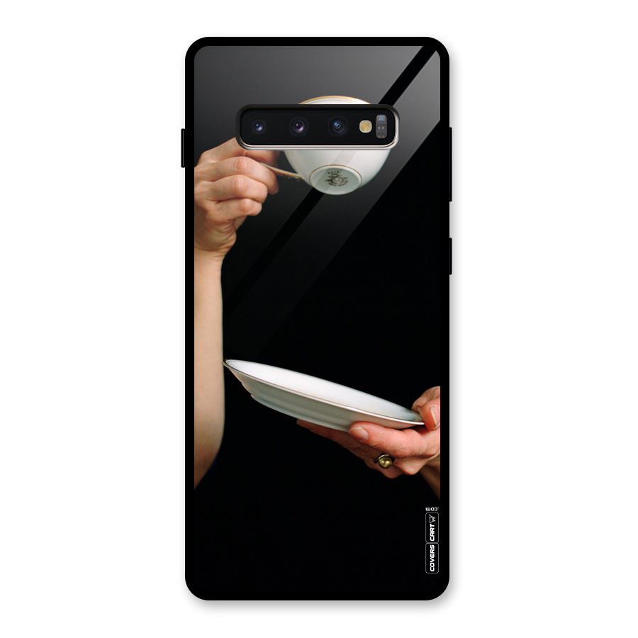 Classic Tea Cup Glass Back Case for Galaxy S10 Plus