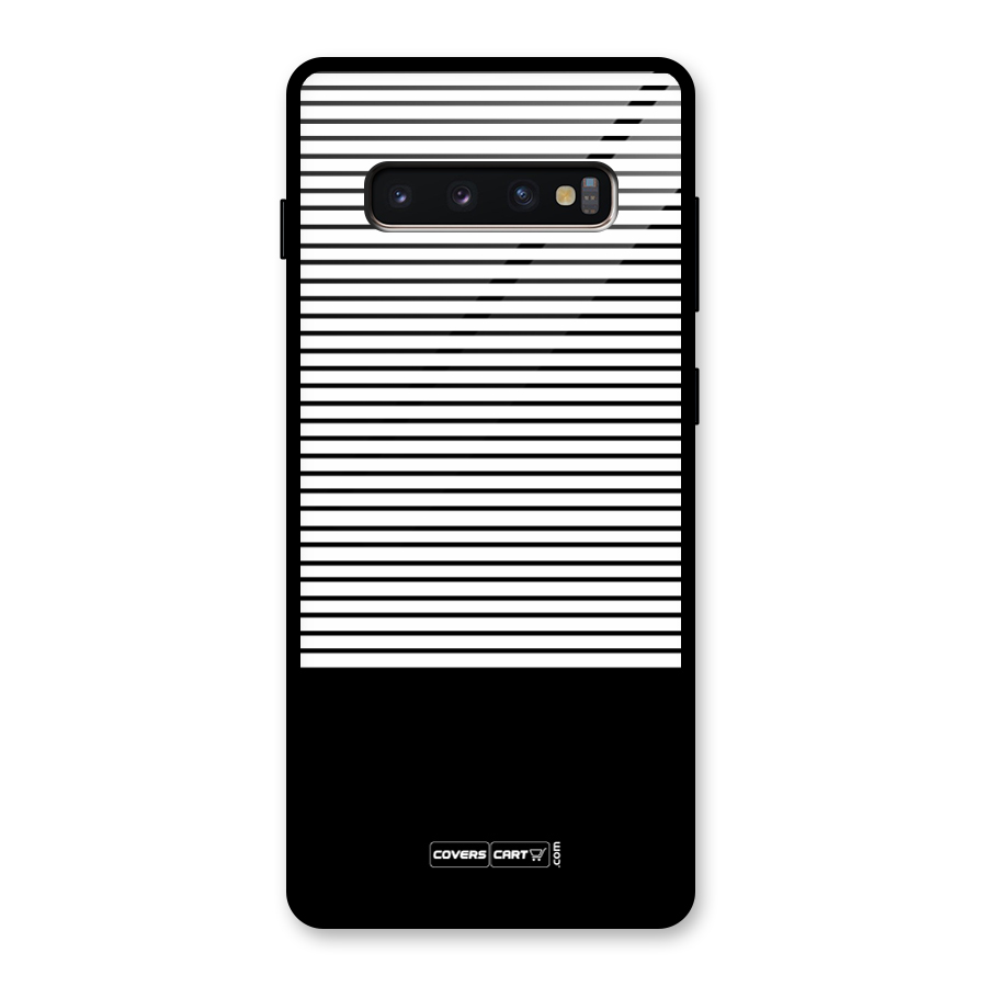 Classy Black Stripes Glass Back Case for Galaxy S10 Plus