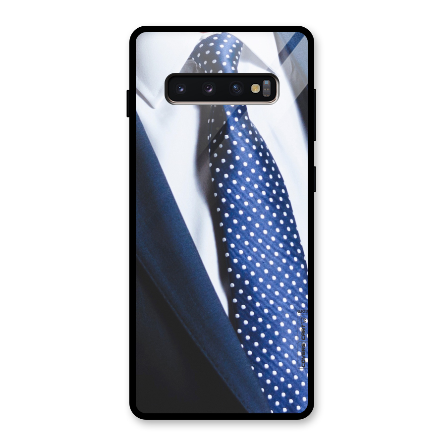 Classy Tie Glass Back Case for Galaxy S10 Plus