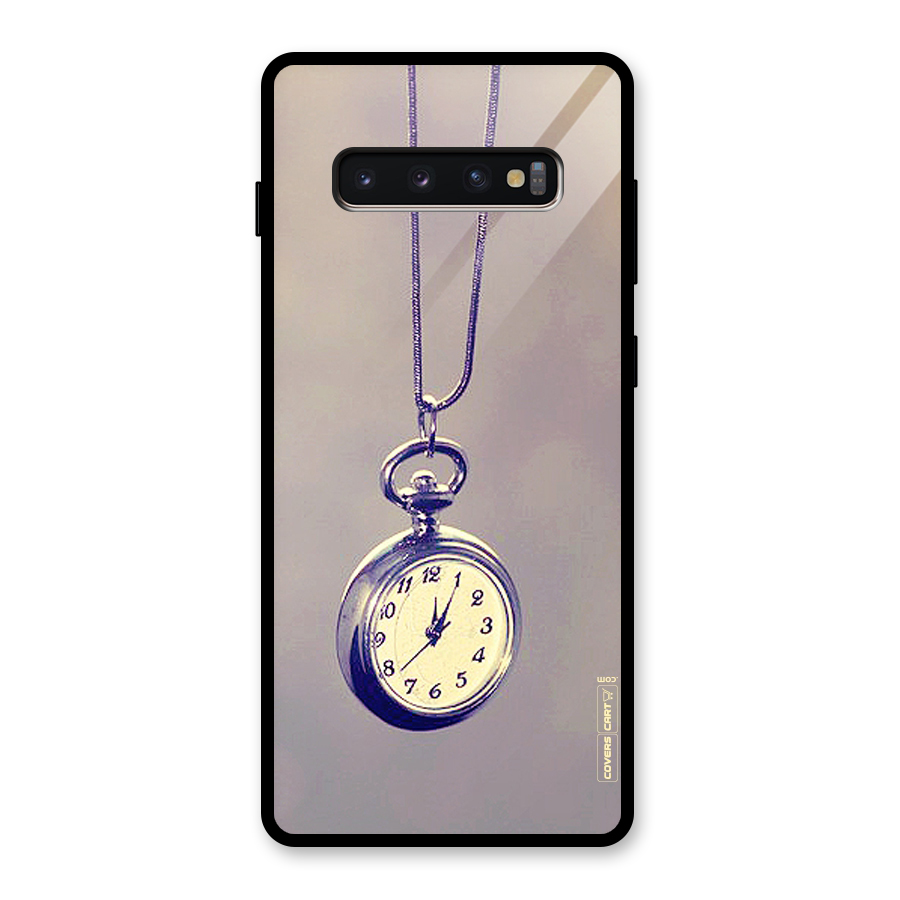 Clock Locket Glass Back Case for Galaxy S10 Plus