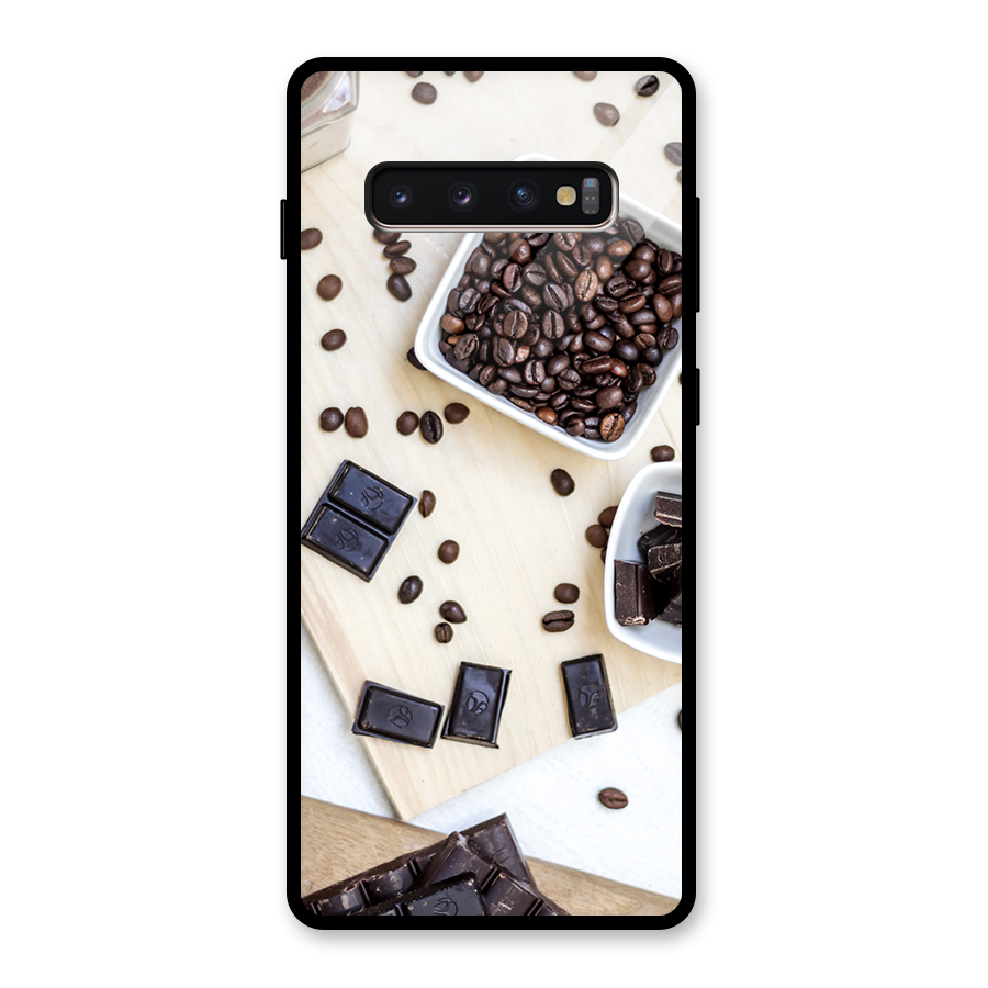 Coffee Beans and Chocolate Glass Back Case for Galaxy S10 Plus
