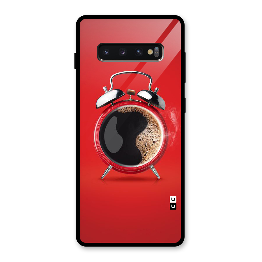 Coffee Clock Glass Back Case for Galaxy S10 Plus