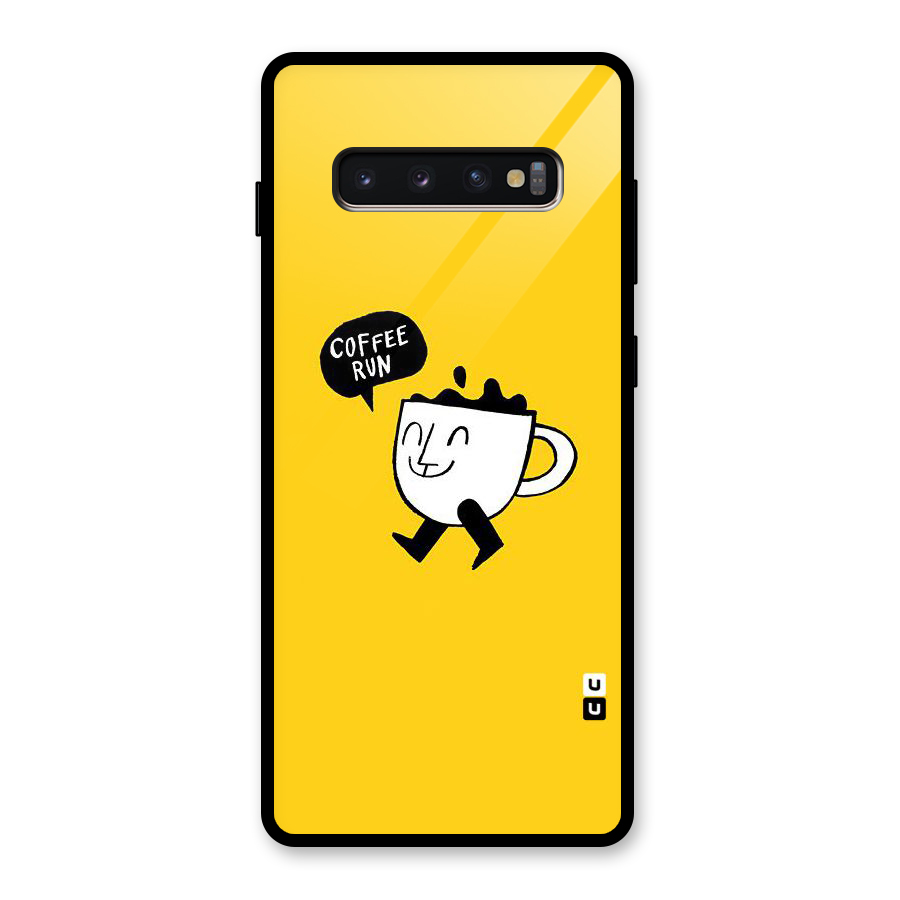 Coffee Run Glass Back Case for Galaxy S10 Plus