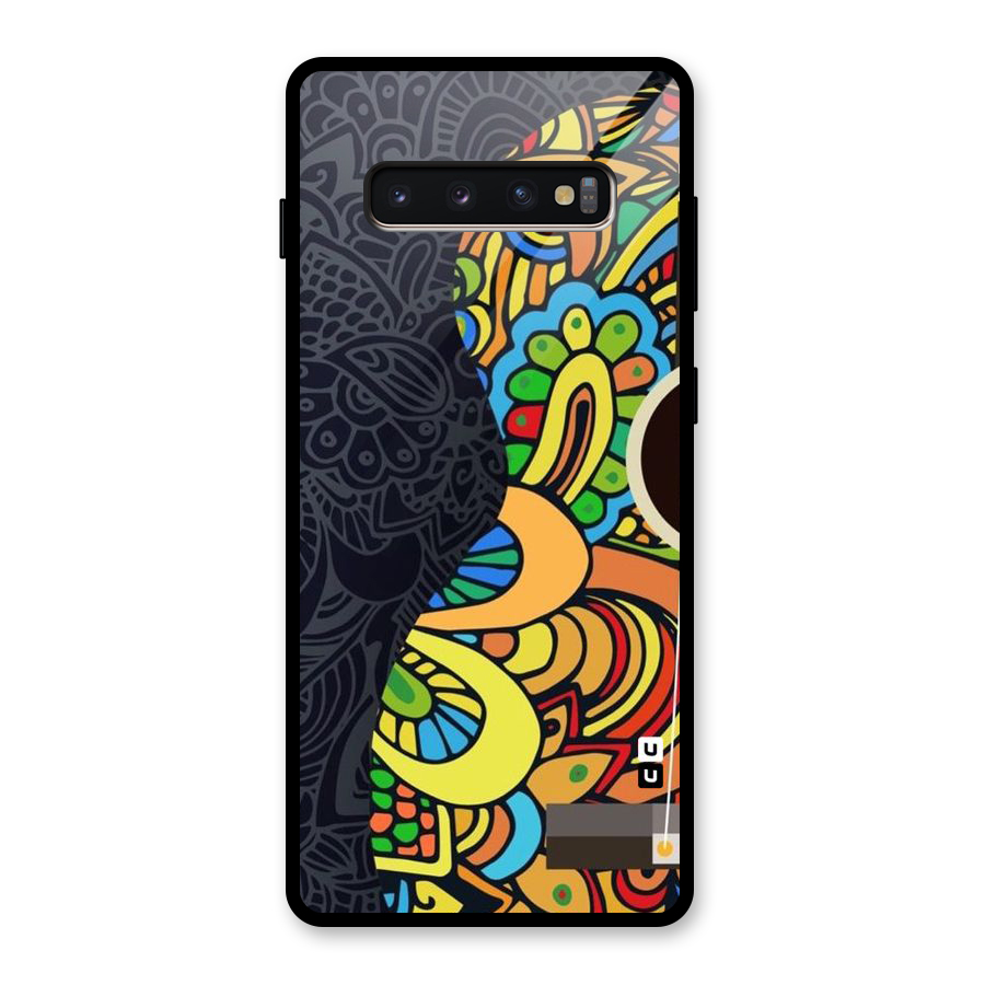 Colored Blocks Glass Back Case for Galaxy S10 Plus