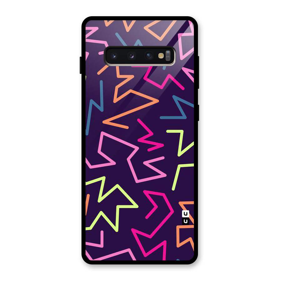 Colored Lines Glass Back Case for Galaxy S10 Plus