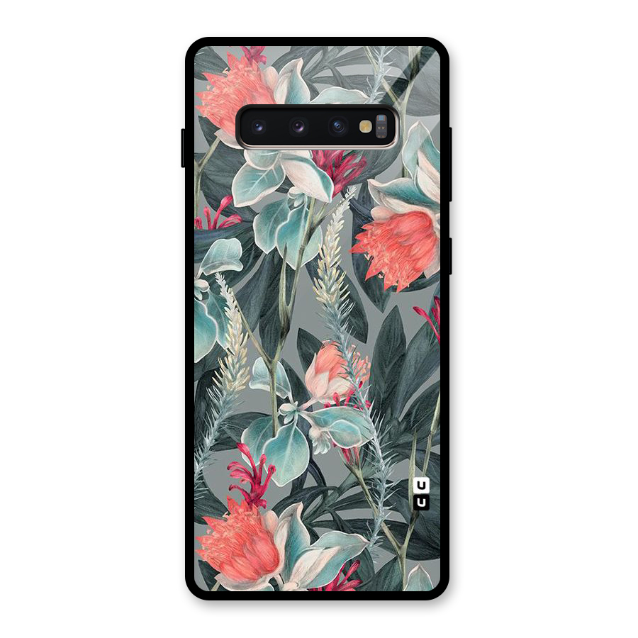 Colored Petals Glass Back Case for Galaxy S10 Plus