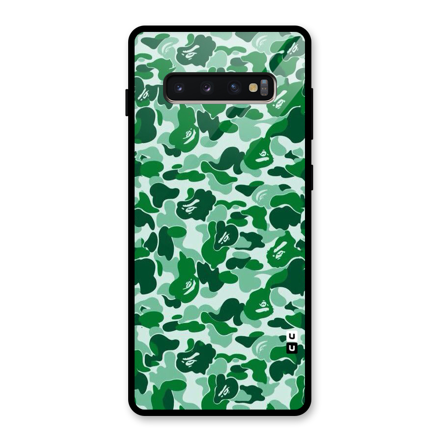 Colorful Camouflage Glass Back Case for Galaxy S10 Plus