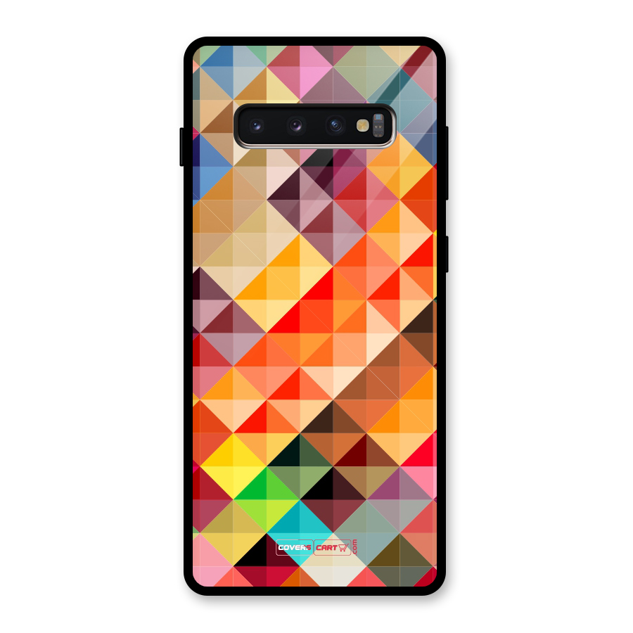 Colorful Cubes Glass Back Case for Galaxy S10 Plus