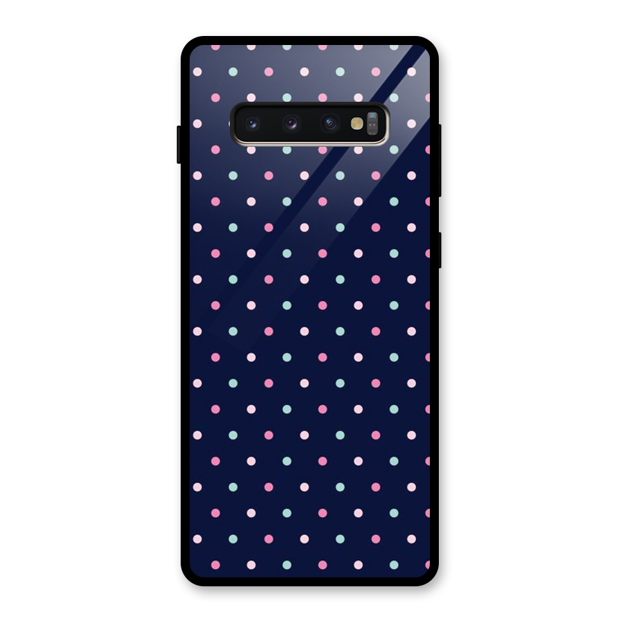 Colorful Dots Pattern Glass Back Case for Galaxy S10 Plus