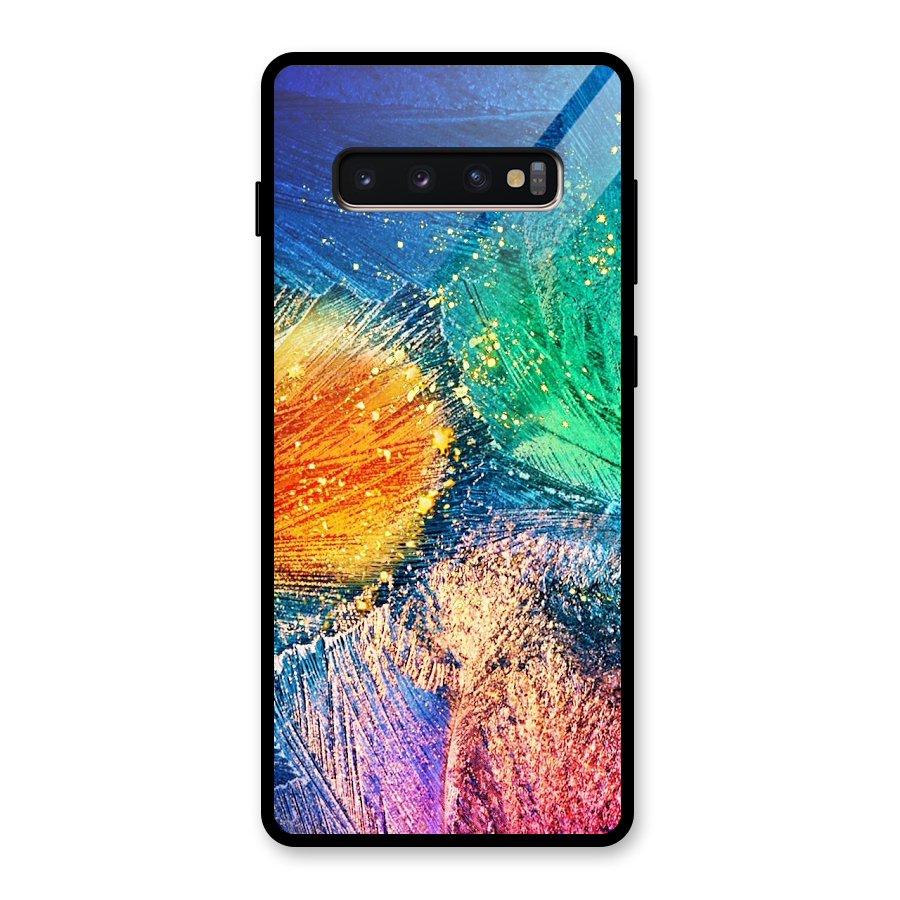Colorful Leafs Vibrant Glass Back Case for Galaxy S10 Plus