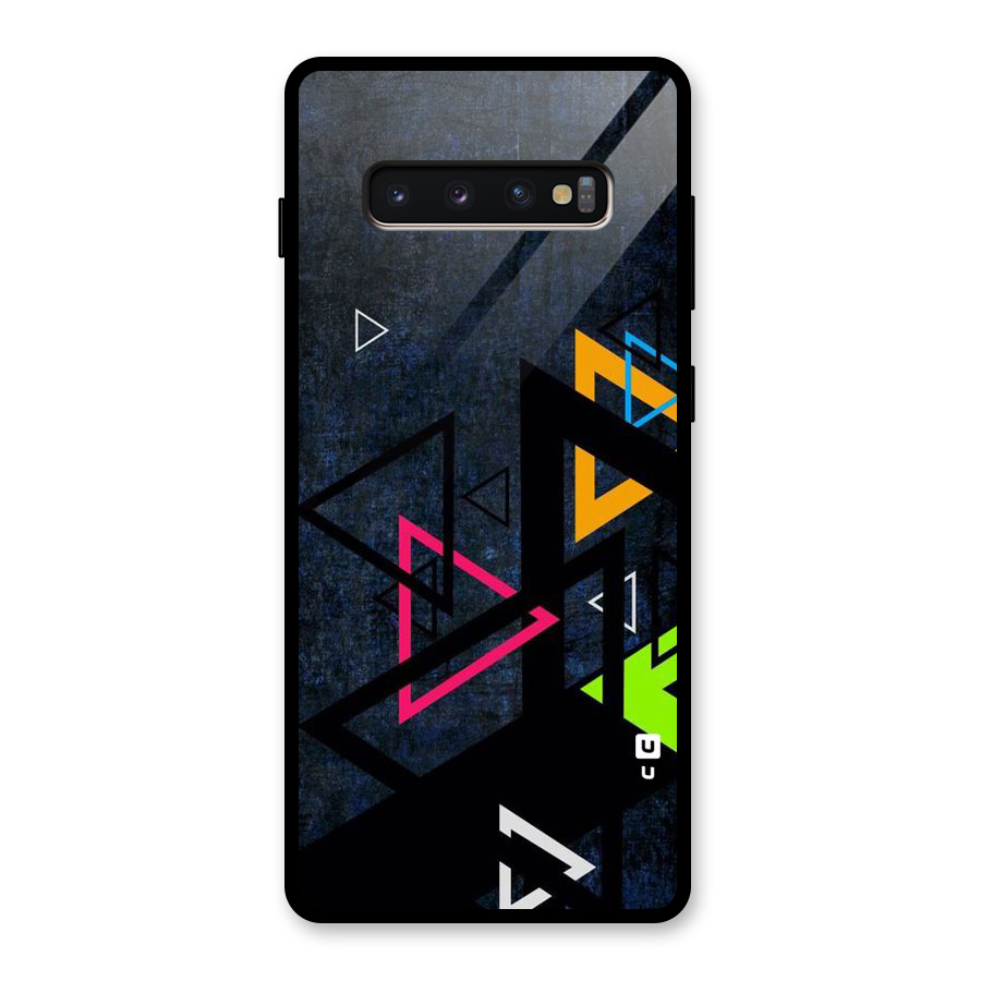 Coloured Triangles Glass Back Case for Galaxy S10 Plus