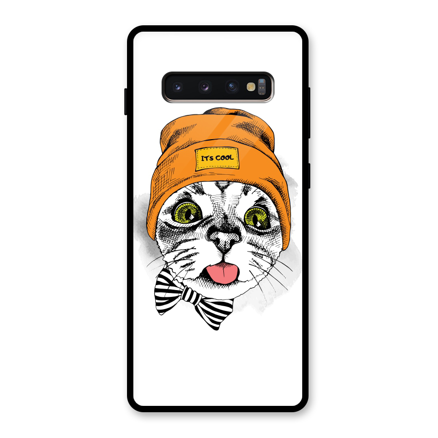 Cool cat Glass Back Case for Galaxy S10 Plus