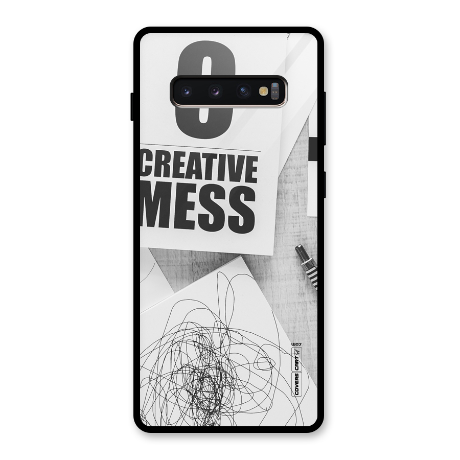 Creative Mess Glass Back Case for Galaxy S10 Plus