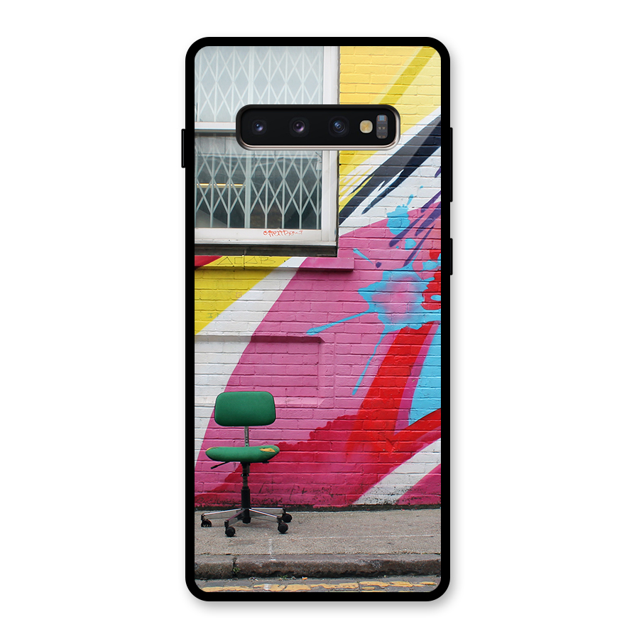 Creative Wall Art Glass Back Case for Galaxy S10 Plus
