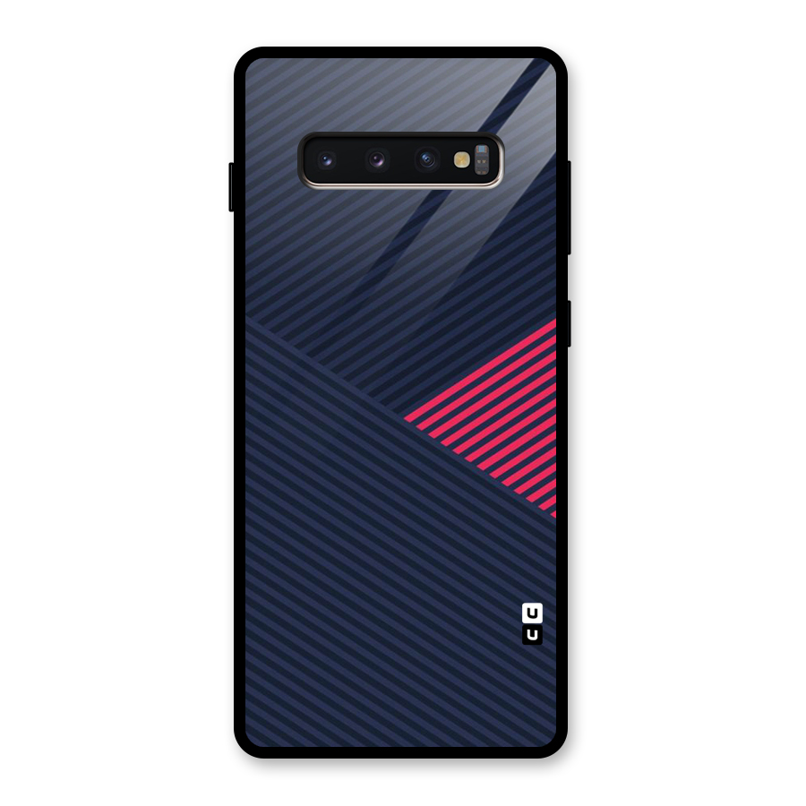 Criscros Stripes Glass Back Case for Galaxy S10 Plus