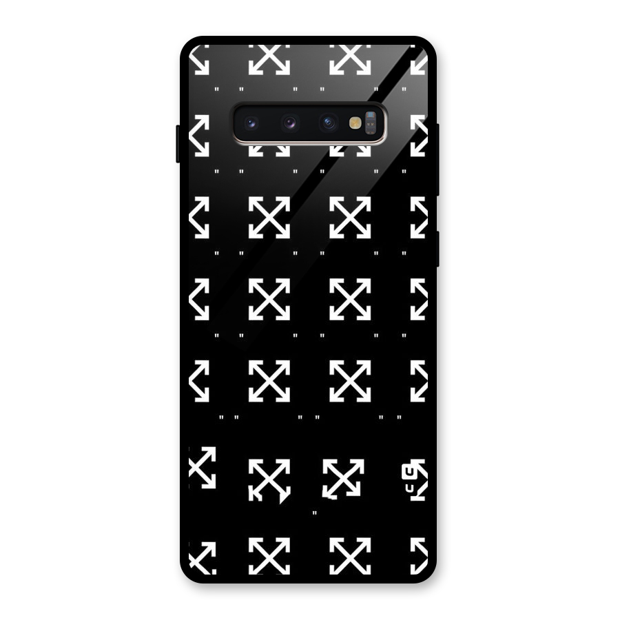 Cross Arrow Black Glass Back Case for Galaxy S10 Plus