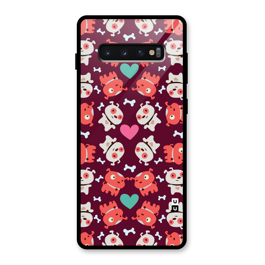 Cut Dog Design Glass Back Case for Galaxy S10 Plus