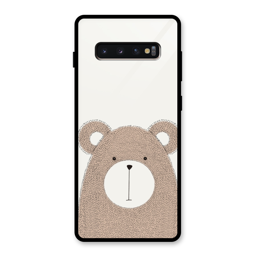 Cute Bear Glass Back Case for Galaxy S10 Plus