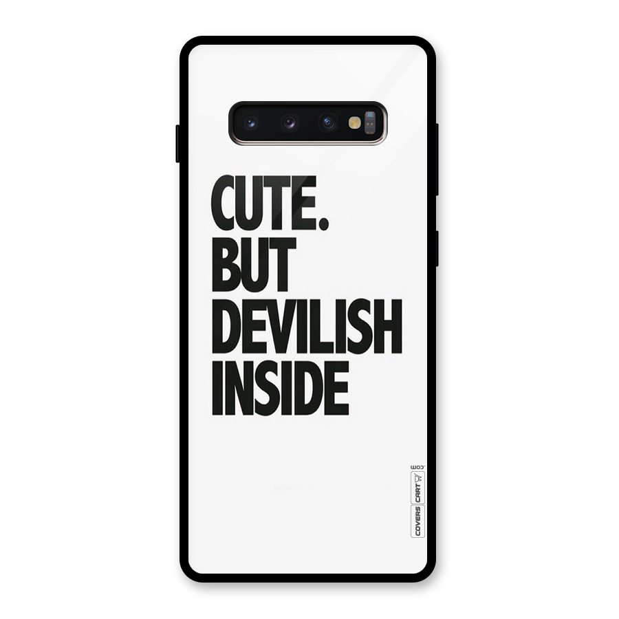 Cute But Devil Glass Back Case for Galaxy S10 Plus