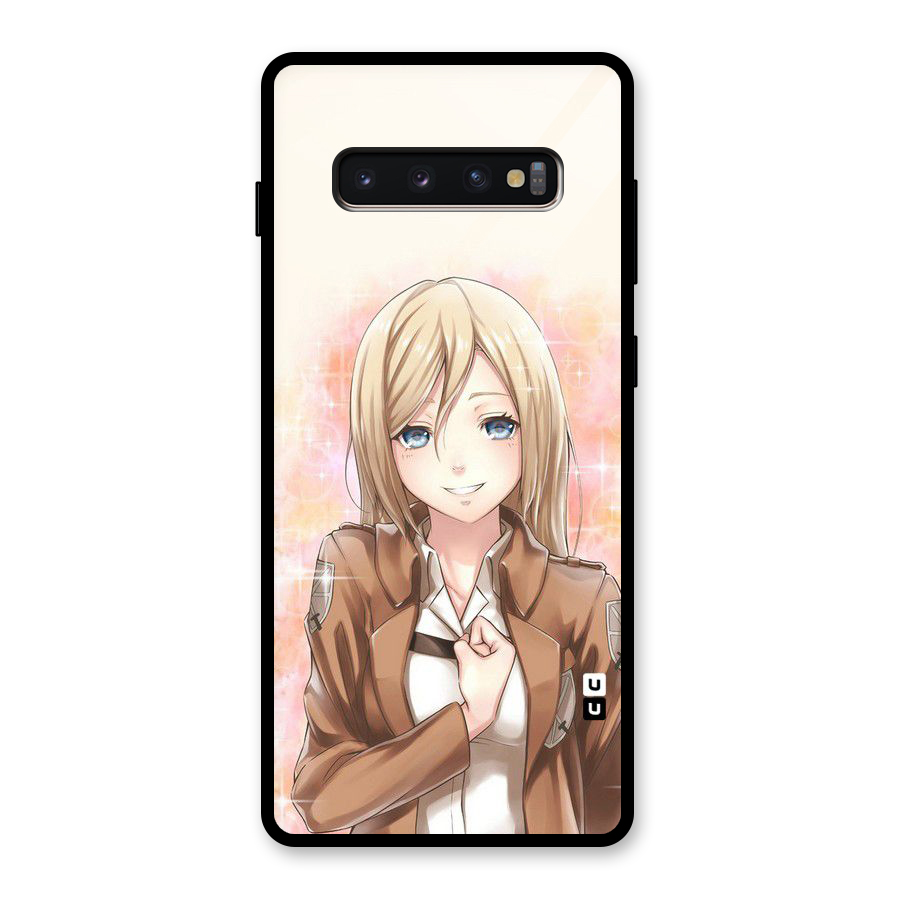 Cute Girl Art Glass Back Case for Galaxy S10 Plus