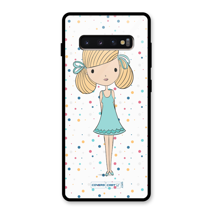 Cute Girl Glass Back Case for Galaxy S10 Plus