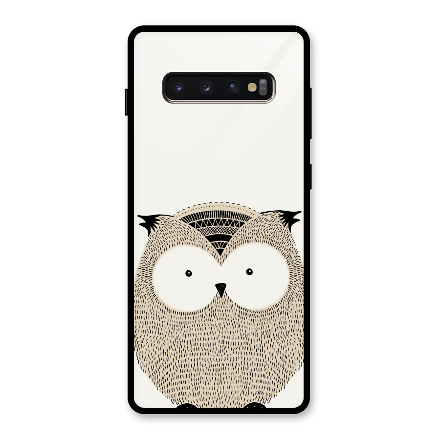 Cute Owl Glass Back Case for Galaxy S10 Plus