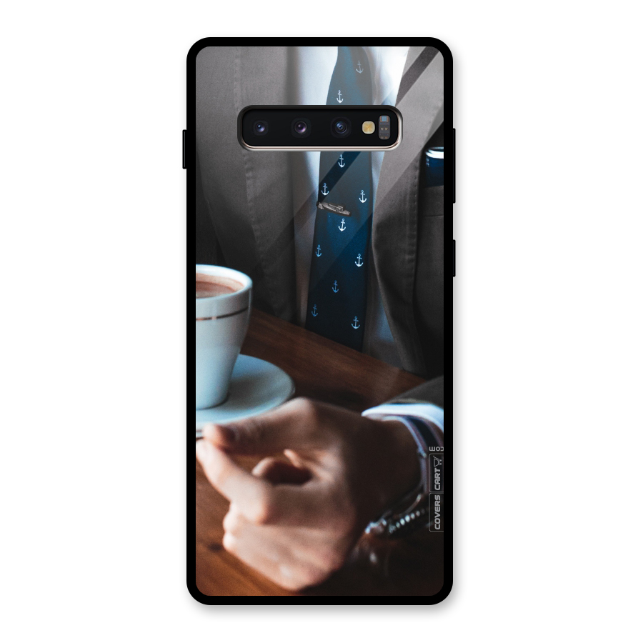 Dapper Suit Glass Back Case for Galaxy S10 Plus