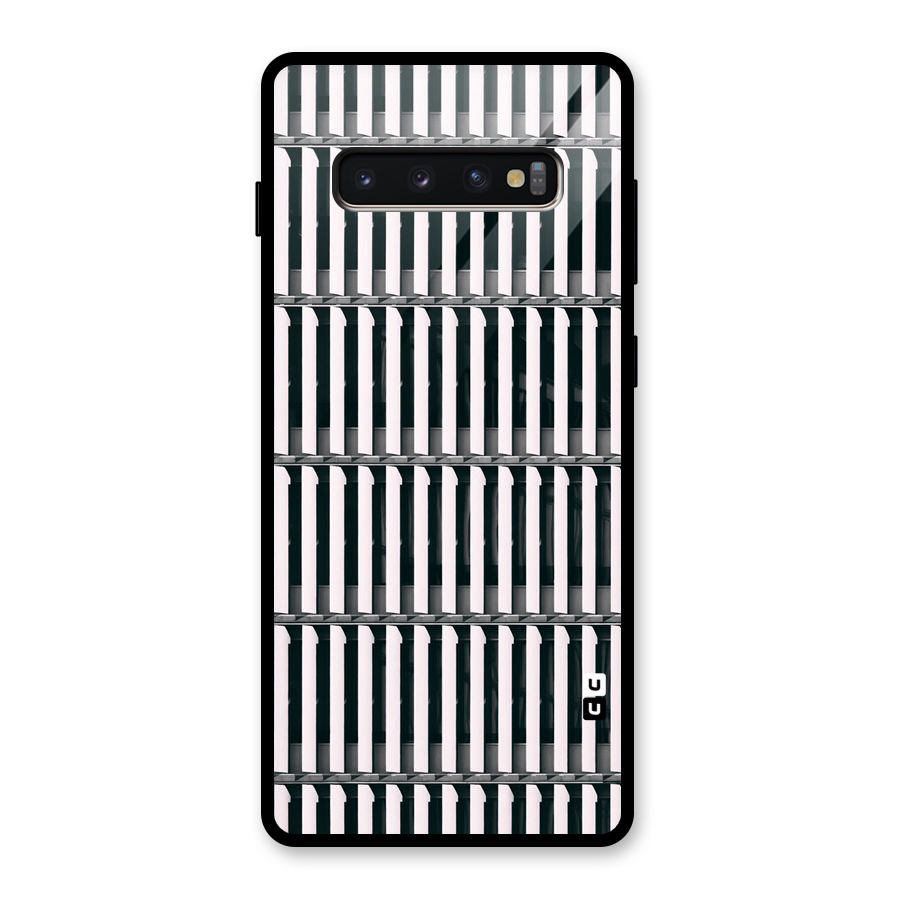Dark Lines Pattern Glass Back Case for Galaxy S10 Plus