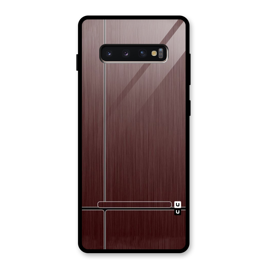 Dark Maroon Classic Design Glass Back Case for Galaxy S10 Plus